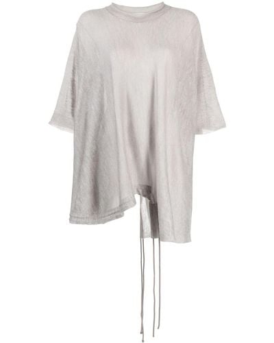 Y's Yohji Yamamoto T-shirt asymétrique à manches courtes - Blanc