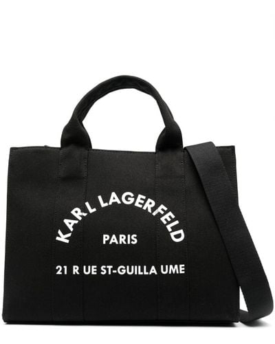 Karl Lagerfeld Sac cabas médium à design carré - Noir