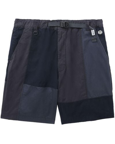 Chocoolate Patchwork Cotton Shorts - Blue