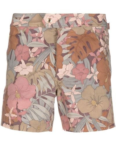 Tom Ford Floral-print Deck Shorts - Pink
