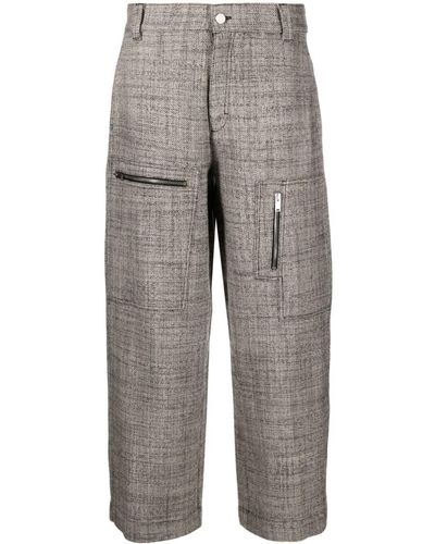 Stella McCartney Mid-rise Wool Cropped Pants - Grey