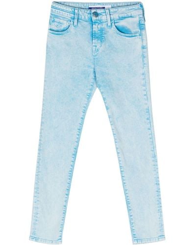Jacob Cohen Mid-rise Skinny-leg Cropped Jeans - ブルー