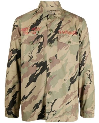 Maharishi Camicia con stampa camouflage - Marrone
