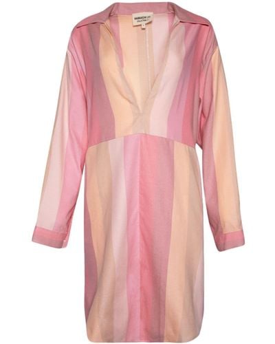 Marrakshi Life Stripe-print Cotton Tunic Dress - Pink