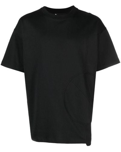 Styland Besticktes T-Shirt aus Bio-Baumwolle - Schwarz