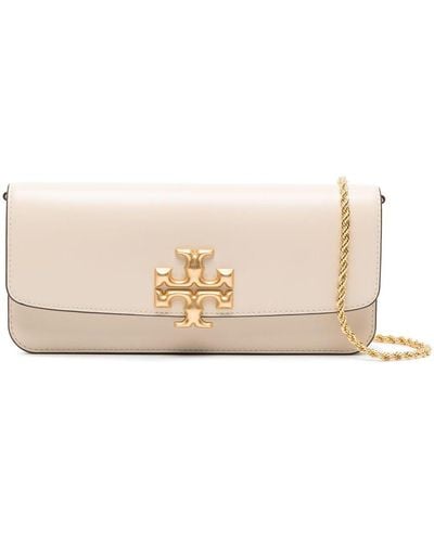 Tory Burch Eleanor Leather Clutch Bag - Natural
