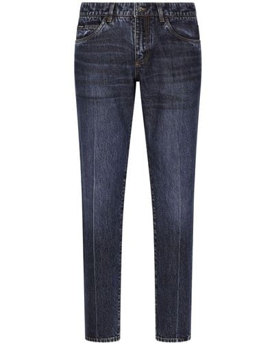 Dolce & Gabbana Mid-rise Slim-cut Jeans - Blue