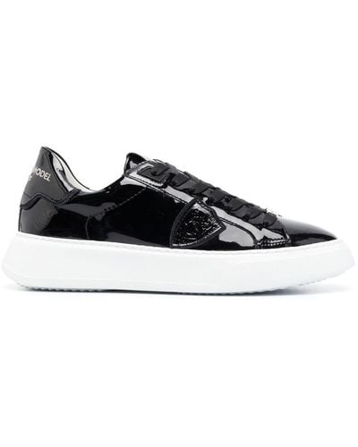Philippe Model Patent-leather Trainers - Black