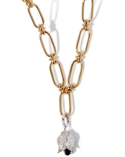 Annoushka 14kt Yellow Gold Tulips Diamond Charm Necklace - Metallic