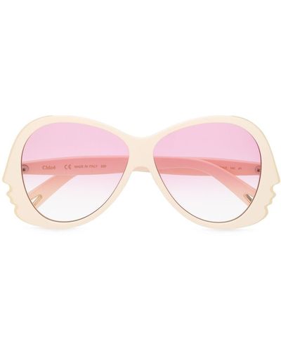Chloé Sonnenbrille mit Gesichtsdetail - Pink