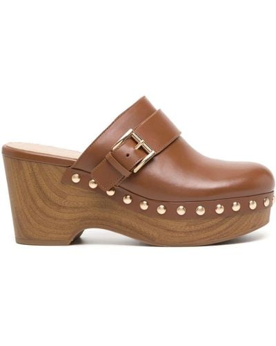 Michael Kors Rye Studded Leather Sandals - Brown