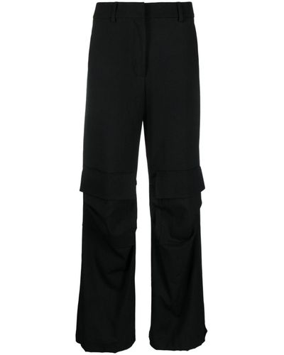 P.A.R.O.S.H. High-waist Straight-leg Cargo Pants - Black