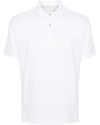Eleventy Fine-knit Cotton Polo Shirt - White