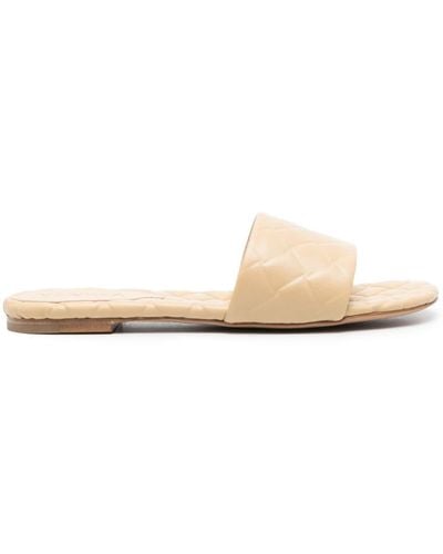 Bottega Veneta Interwoven-debossed Leather Sandals - White