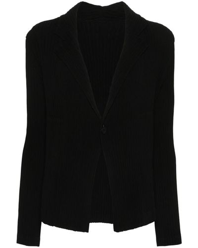 Issey Miyake Plissierter Blazer - Schwarz