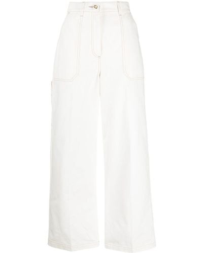 Gucci Weite High-Waist-Jeans - Weiß
