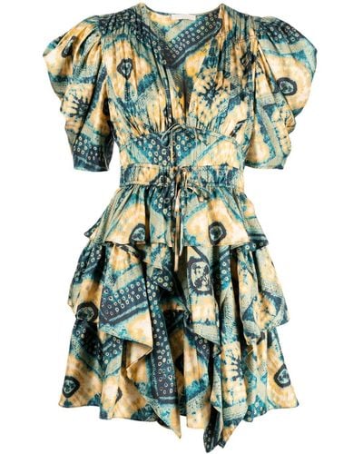 Ulla Johnson Mini-jurk Met Abstracte Print - Groen