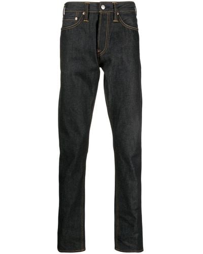 Evisu Straight-leg Cotton Pants - Black