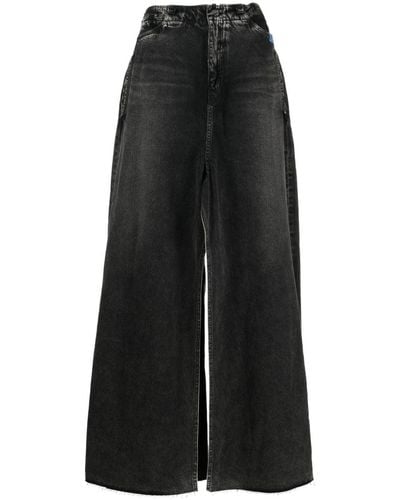 Maison Mihara Yasuhiro Weite Jeans im Layering-Look - Schwarz