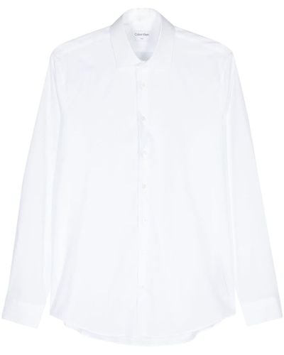 Calvin Klein Hemd mit Logo-Stickerei - Weiß