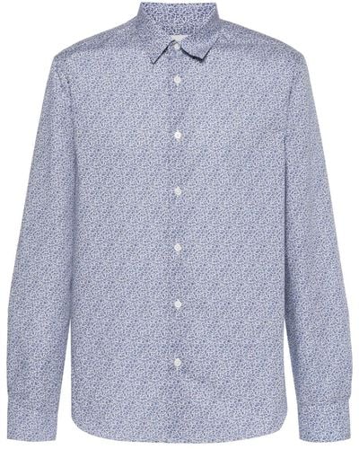 Paul Smith Floral-print Cotton Shirt - Blue