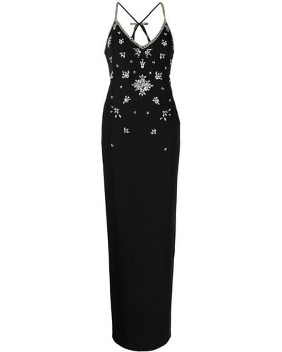 Marchesa Embellished Floor-length Gown - Black