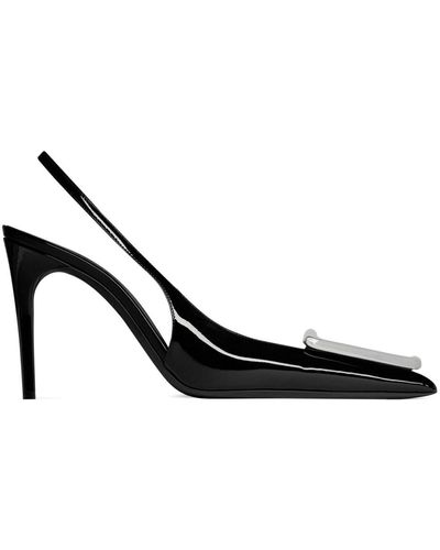 Saint Laurent Avenue 95mm patent-finish pumps - Schwarz