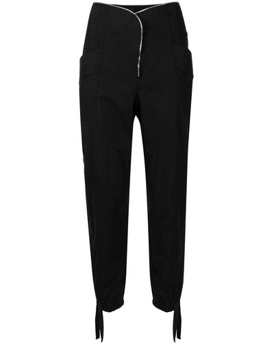 RTA Curved-zip Detail Trousers - Black