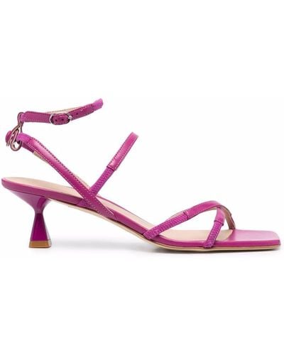 SCAROSSO Sally Leather Sandals - Pink