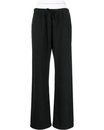 Alexander Wang Layered-design Cotton Track Trousers - Black