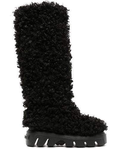 Casadei Bottes Yeti 70 mm en peau lainée artificielle - Noir