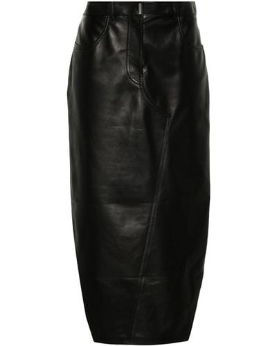 Givenchy 4g レザースカート - ブラック