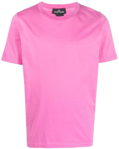 Stone Island Shadow Project Graphic-print Cotton T-shirt - Pink
