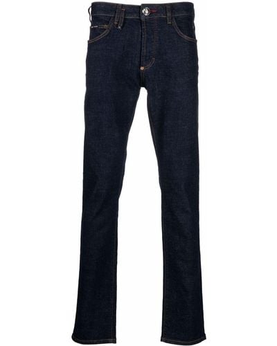 Philipp Plein Iconic Plein Super-straight Cut Jeans - Blue