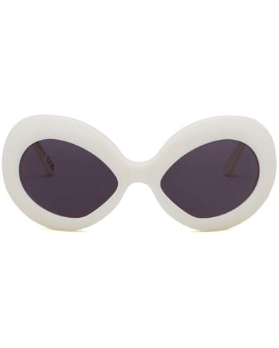 Marni Sonnenbrille mit Oversized-Gestell - Weiß