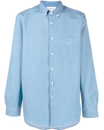 Harmony Button-down Chambray Shirt - Blue