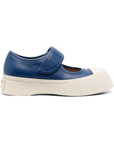 Marni Pablo Mary Jane Leather Sneakers - Blue