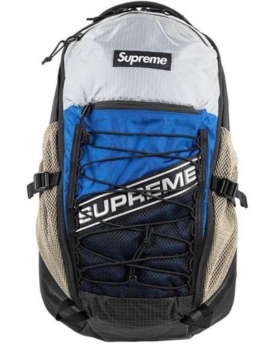 Supreme Logo Colour-block Backpack - Blue