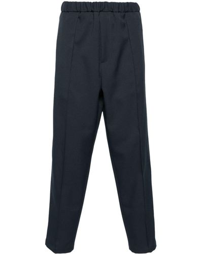 Jil Sander Elasticated-waist Tapered Trousers - Blue