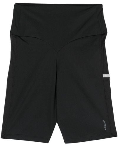 EA7 Logo-patch High-waist Shorts - Black
