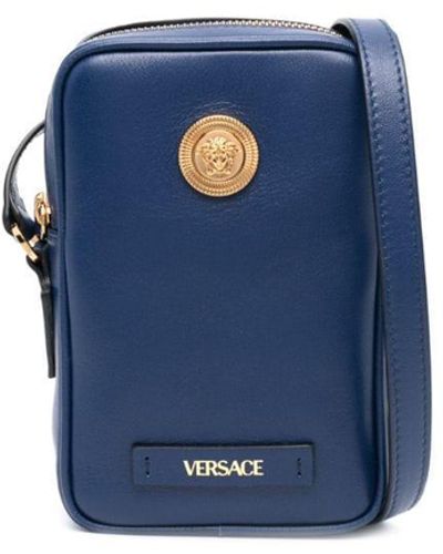 Versace Medusa Biggie Messenger Bag - Blue