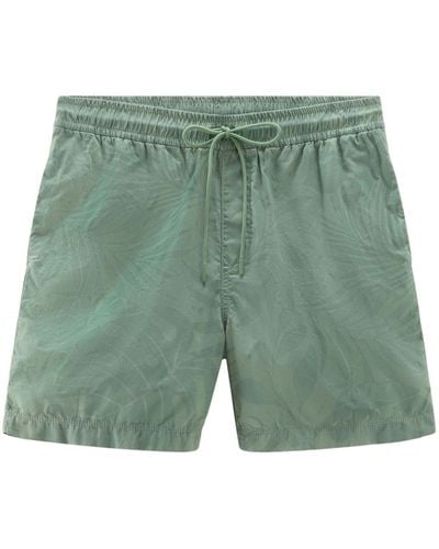Woolrich Kordelzug-Shorts mit tropischem Print - Grün