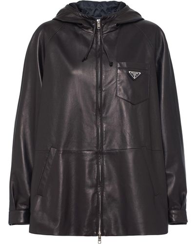 Prada Oversized Hooded Jacket - Black