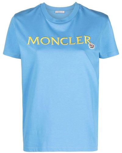 Moncler T-shirt Met Logoprint - Blauw