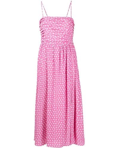 Kitri Floral-print Midi-dress - Pink