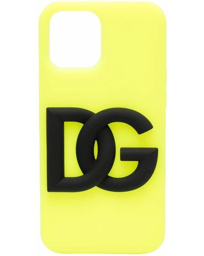 Dolce & Gabbana Iphone 12 Pro Max Hoesje Met Logo-reliëf - Geel