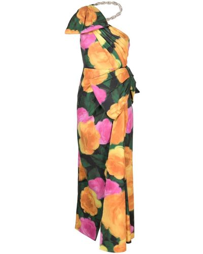 Rachel Gilbert Fauve Floral-print Gown - Orange