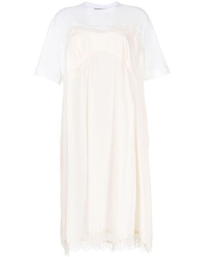 Simone Rocha Lace-trim T-shirt Dress - White