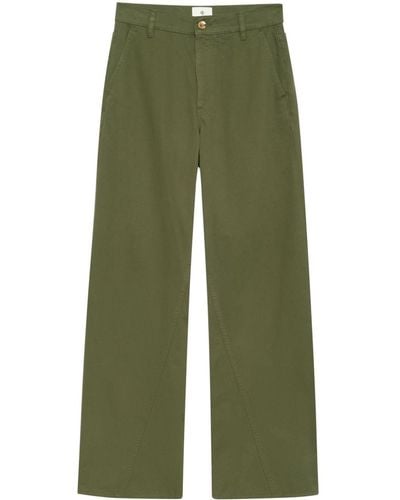 Anine Bing Briley Curved-Seam Twill Pants - Green