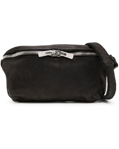 Guidi Full-grain leather messenger bag - Noir
